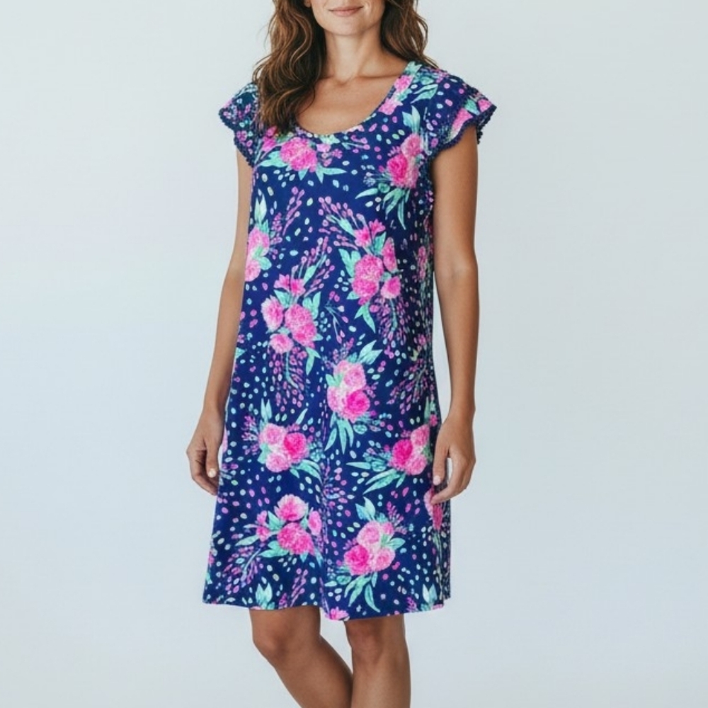 Aryeh Floral Short Sleeve Shift Dress